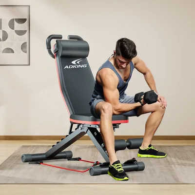 접이식 웨이트 벤치 덤벨 14-in-1 사전 조립된 6단계 조절 가능한 운동 벤치 1000파운드 용량 홈짐 전신 피트니스용